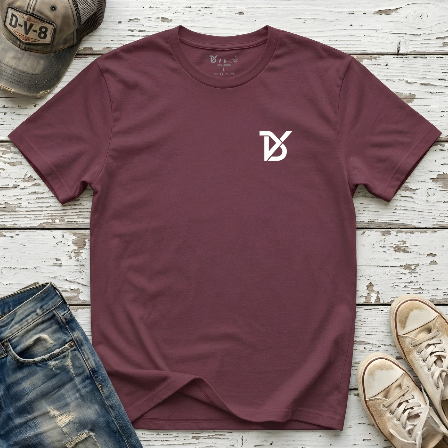 White Logo Tee