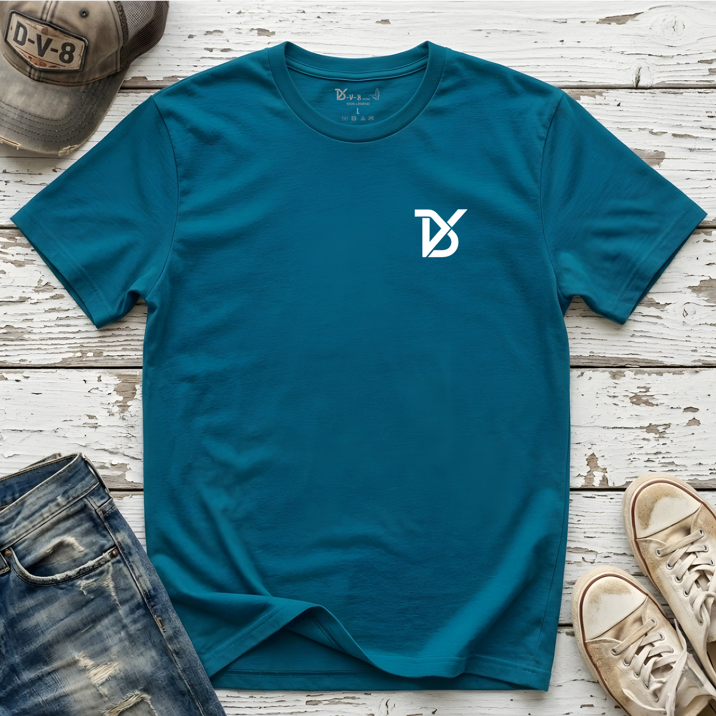 White Logo Tee