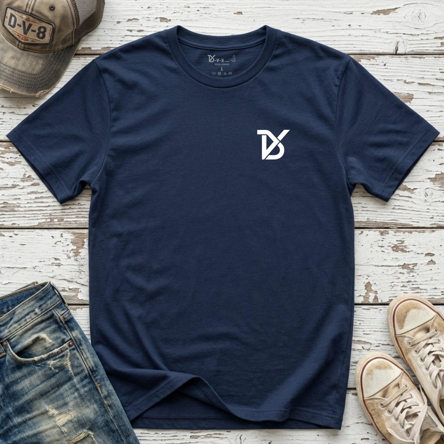 White Logo Tee